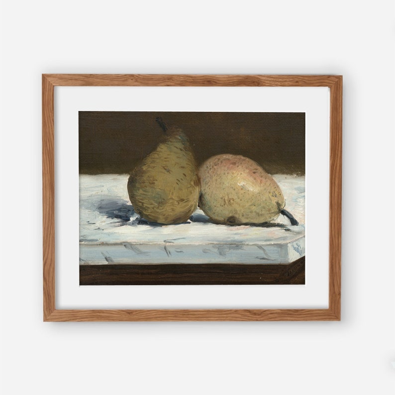 Vintage Pears Kitchen Wall Art Modern Farmhouse Kitchen Decor Antique Still Life Fruit Painting image 6