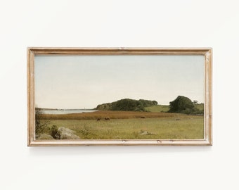 Printed Horizontal Vintage Landscape Wall Art Print - Above Bed Art - Printed and Shipped - 10x20 12x24 15x30 inches