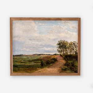 Country Landscape Vintage Artwork - Old Painting Farmhouse Kitchen Living Room Decor Picture - PRINTED AND MAILED