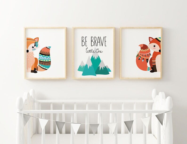 Woodland Nursery Mountains Nursery Decor Fox Woodland Be Etsy