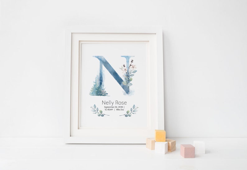 Personalized Name Print Nursery Wall Art Custom Newborn Etsy Australia
