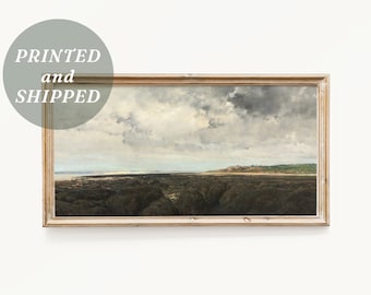 Vintage Long Horizontal Countryside Landscape Wall Art Print - Above Bed Art, Kitchen shelf Artwork - Printed and Shipped