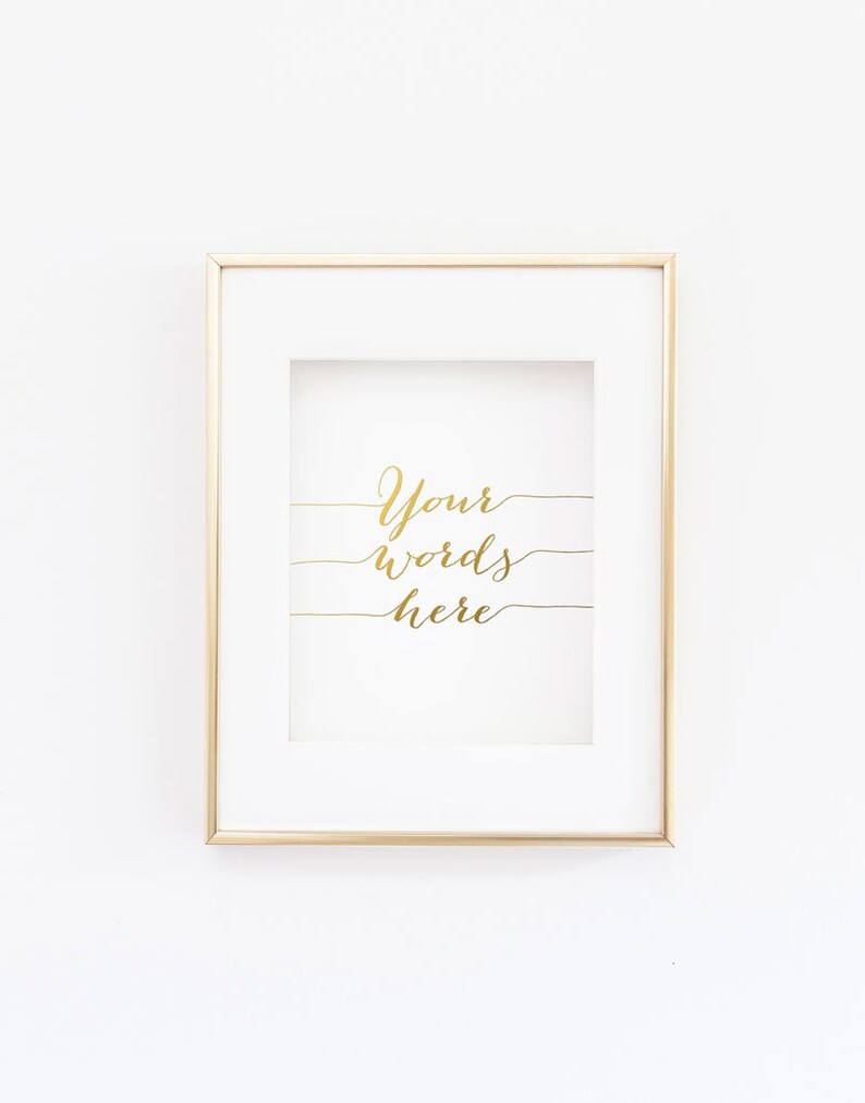 Custom Faux Gold Foil Print Wall Art You Personalize the Etsy Canada
