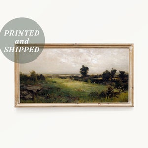 Long Horizontal Vintage Countryside Landscape Wall Art Print - Above Bed Art - Printed and Shipped - 10x20 and 12x24 inches