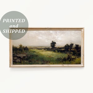 Long Horizontal Vintage Countryside Landscape Wall Art Print - Above Bed Art - Printed and Shipped - 10x20 and 12x24 inches