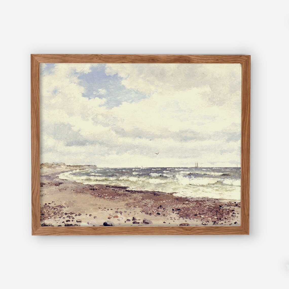 Printed Vintage Beach Scene Wall Art Etsy