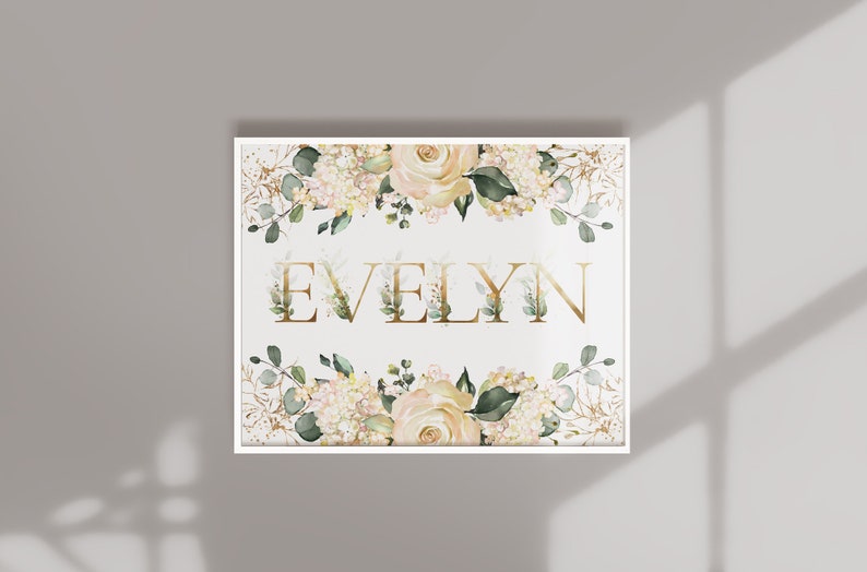 Gallery Wall Floral Nursery Wall Art for Baby Girl Cream Etsy