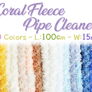 Limpiapipas de lana Coral de 100cm-48 colores-15mm/limpiapipas jumbe/denso/alta calidad/artesanía de animales/tallos de chenilla