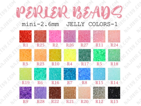 Series-2-1 / 2.6mm Mini Perler Beads Refill Jelly Color perler Beads/hama  Beads/fuse Beads 