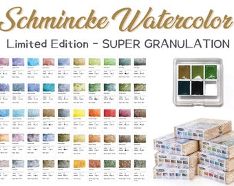Schmincke Super Granulating Watercolor Paint Set with plastic box/haze/volcano/shire/desert/forest/ tundra/deap sea/glacier/galaxy/urban