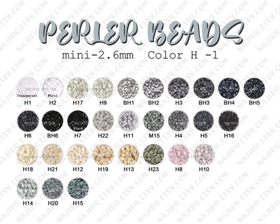 2.6mm Mini Beads Refill Color-H(White/Grey/Black) - (Perler Beads/Hama  Beads/Fuse Beads)