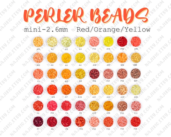 2.6mm Mini Beads Refill Red Orange Yellow perler Beads/hama Beads/fuse  Beads -  Norway