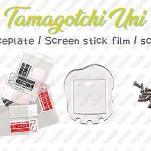 Tamagotchi Uni transparent pour façade / film protecteur d'écran 2 pcs / vis 4 pcs