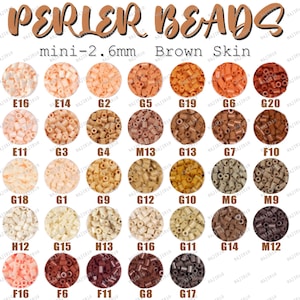 Serie A - Recambio de minicuentas de 2,6 mm, color marrón/piel (cuentas Perler, Hama y Fuse Beads)