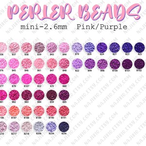 2.6mm Mini Beads Refill Pink Purple Code B Perler Beads Hama Beads Fuse Beads