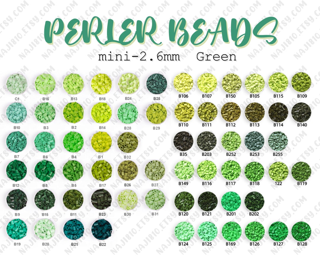 2.6mm Mini Beads Refill Green perler Beads/hama Beads/fuse Beads Etsy