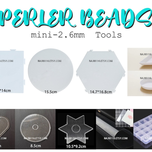 Mini-perles transparentes 2,6 mm pour panneaux perforés/film à repasser/compartiment/petite assiette (perles perler/perles Hama/perles à fusibles)