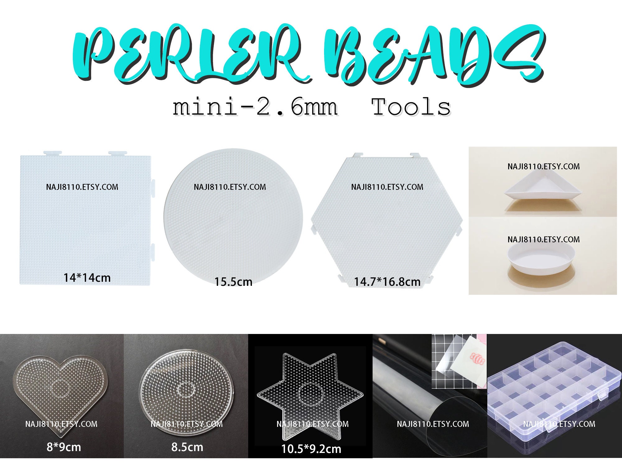 4PCS 5mm Fuse Beads Boards, Large Clear Pegboards Kits, With Gift 4 Lroning  Paper WA3-Z1 -  Denmark