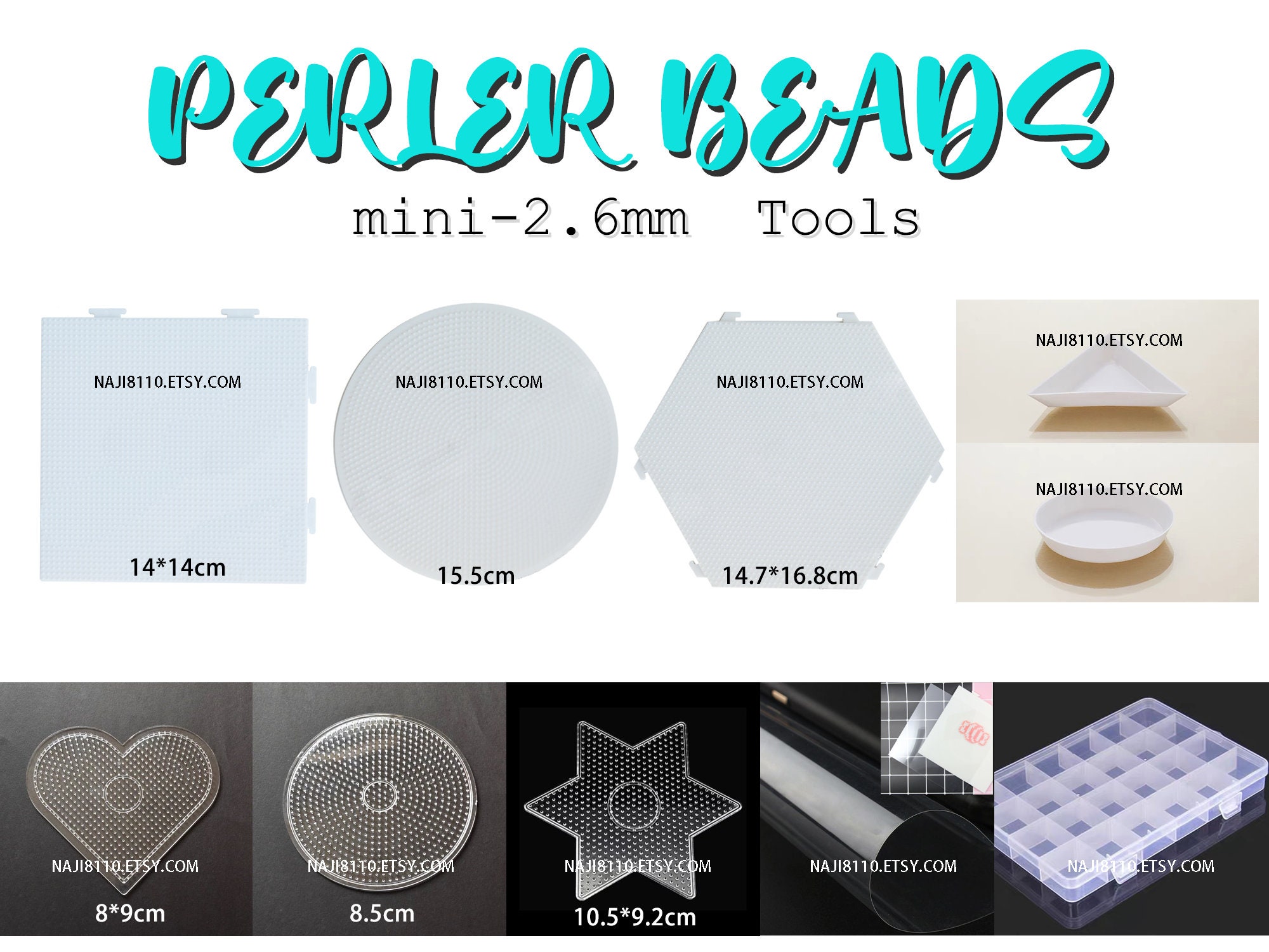 2.6mm Mini Beads Box Set - H-Series ( 15 Colors) High Quality Mini Beads -  (Perler Beads/Hama Beads/Fuse Beads)