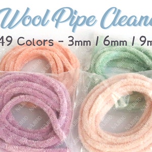 120 cm-49 Farben-Wolle Pfeifenreiniger/hochwertige Qualität/Tiere Handwerk/Chenille Stiele/
