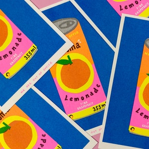 A riso graph print of can of Paloma Lemonade image 5