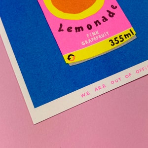 A riso graph print of can of Paloma Lemonade image 4