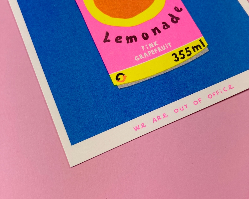 A riso graph print of can of Paloma Lemonade image 4
