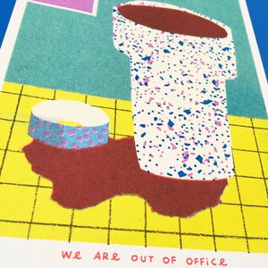 A risograph print of a still life with one of our favourite cups image 3