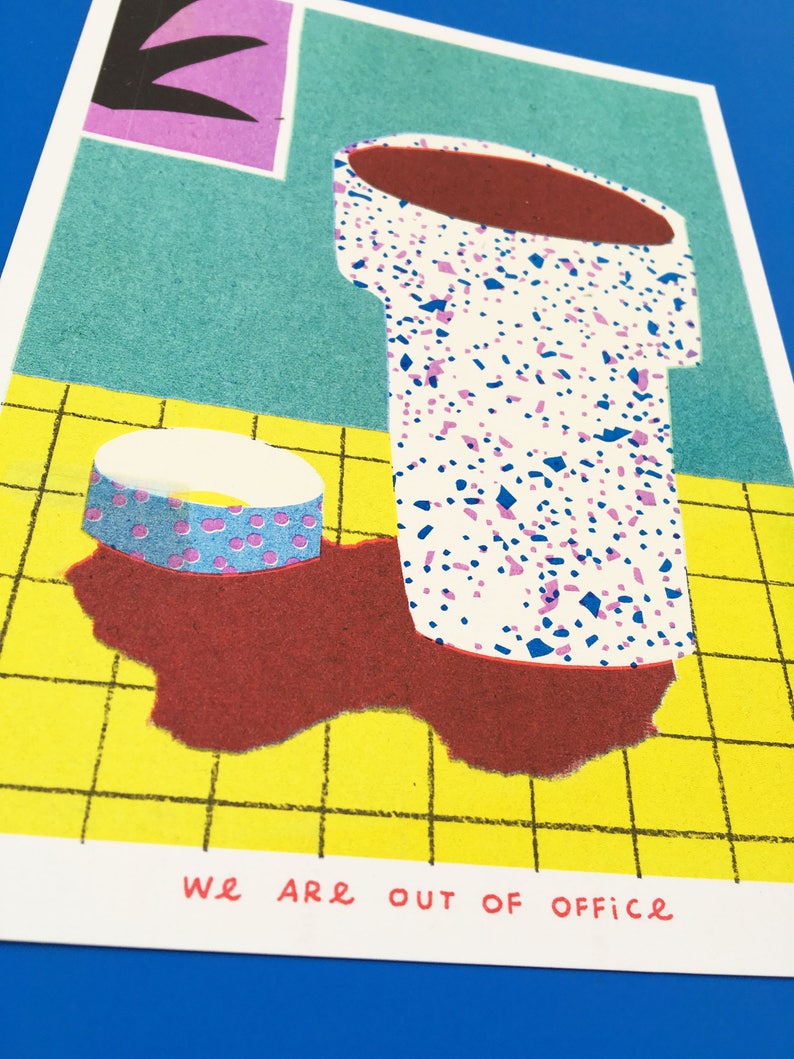 A risograph print of a still life with one of our favourite cups image 3