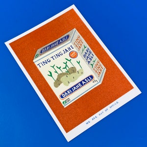 A risograph print a box of ting ting jahe candy image 3