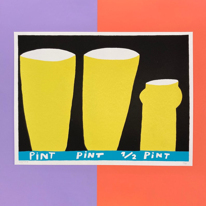 Screenprint of 2 pints and a 1/2 pint image 2