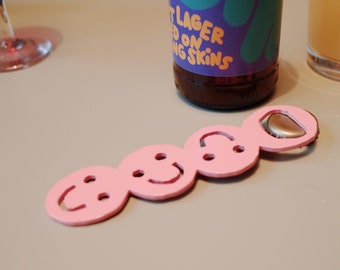 Cheersie bottle opener or powder coated steel in Pink