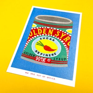 ゴールデンシロップの缶のリソグラフ印刷