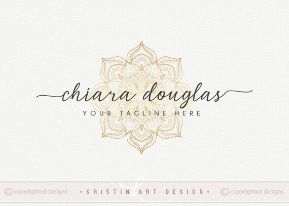 Mandala logo/ Gold mandala logo design/ Yoga teacher logo/ | Etsy