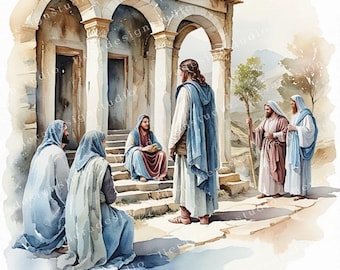 Biblical scene Clipart Bundle, Biblical Junk Journals, Biblical people 10 High Quality Watercolor JPGs, Decoupage, Scrapbook, Cardmaking