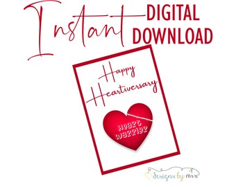 Happy Heartiversary Heart Warrior - Printable Card - CHD Warrior - Congenital Heart Defect - Celebrate Heartiversary - Instant Download