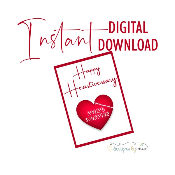 Happy Heartiversary Heart Warrior - Printable Card - CHD Warrior - Congenital Heart Defect - Celebrate Heartiversary - Instant Download