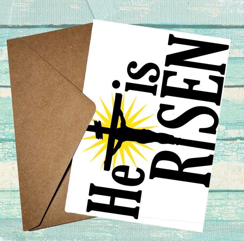 He is Risen Easter Greeting Card Instant Download Easter Printable
