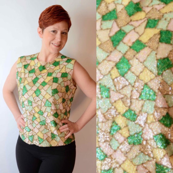 Vintage Sequins Mermaid Top