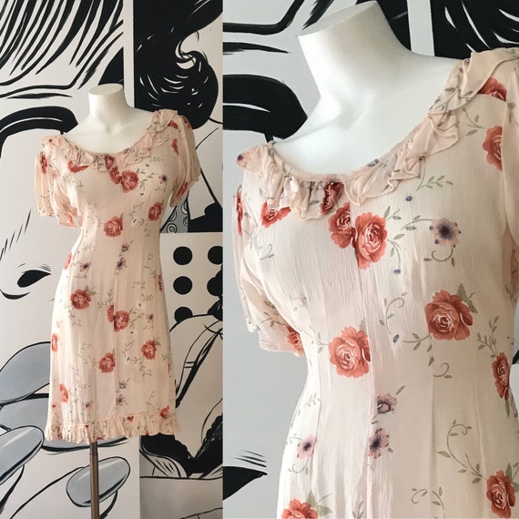 Chiffon Rose Print Dress
