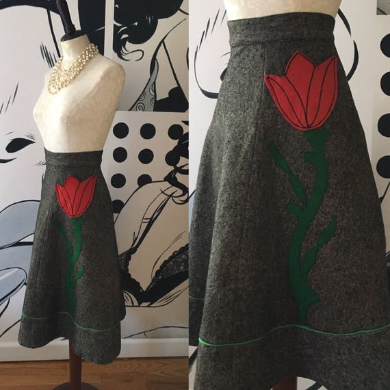 Felt Vintage Tulip Skirt
