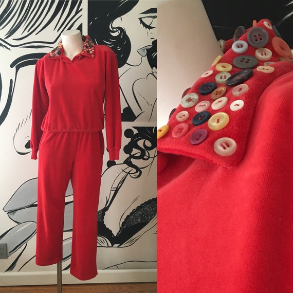 2 piece red jumpsuit