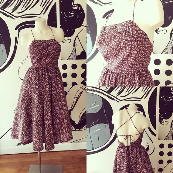 Floral Dress with Lace Up Back
