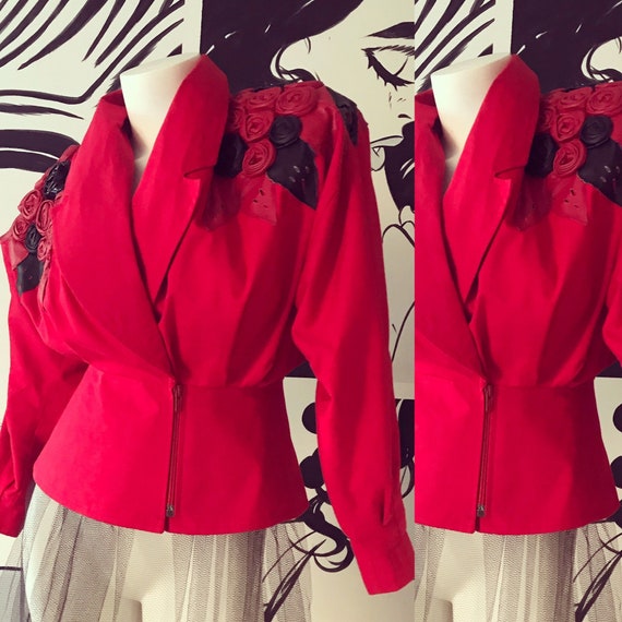 Red Denim Blazer