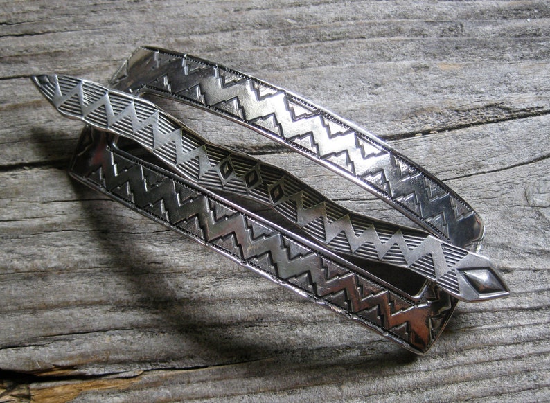 Unique Navajo Hair Barrette Bun Holder Sterling Silver Etsy