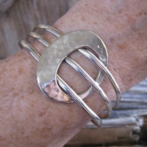 signed Optical illusion design BOLD sterling 7 1/… - image 5