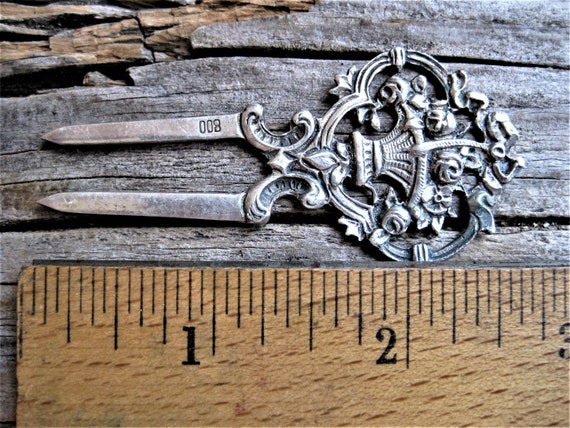 ca 1900 cast 800 coin silver HAIR PIN 2 3/4" bun … - image 7