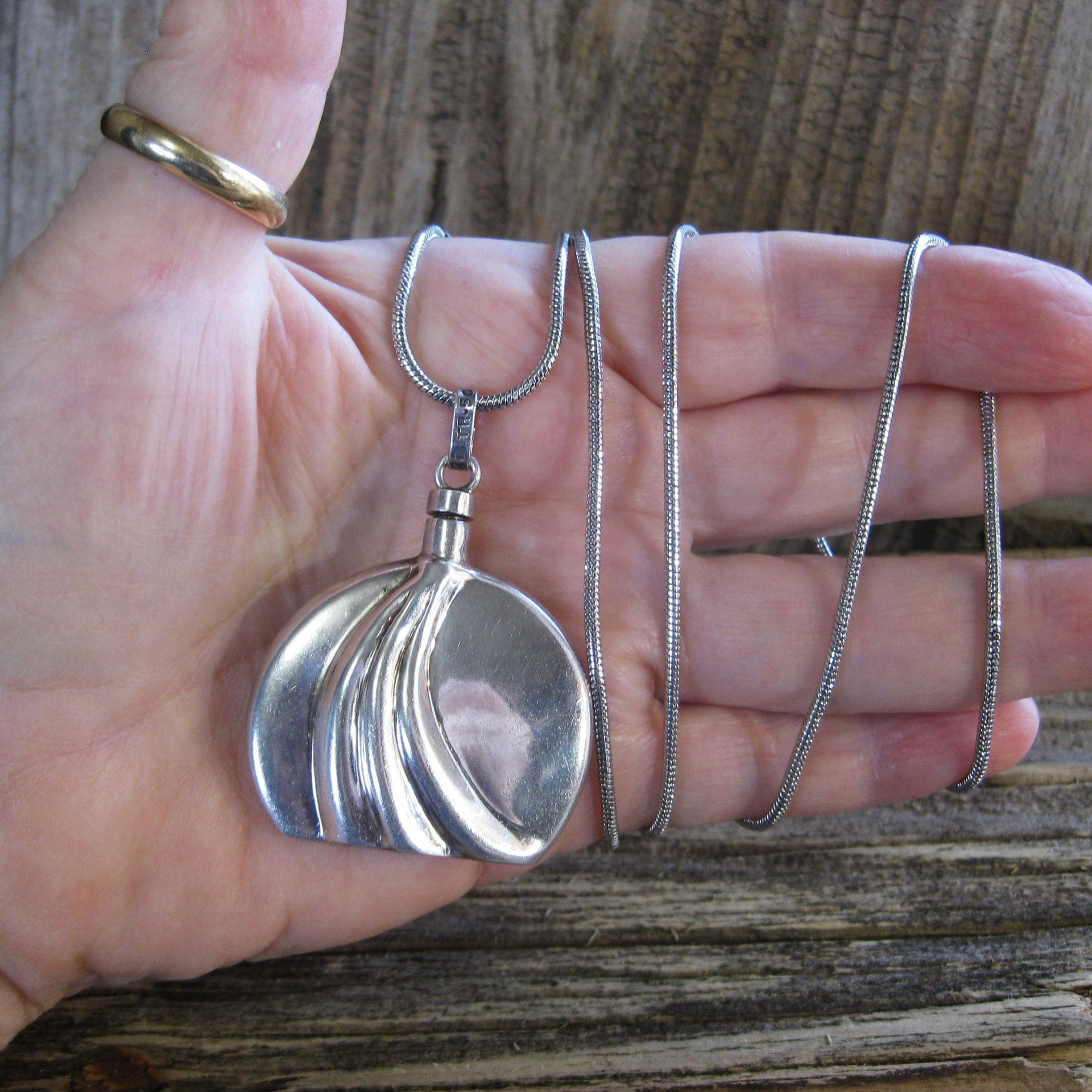 Taxco Secret PERFUME Bottle PENDANT Necklace With Dauber, 2