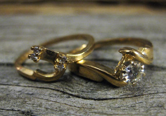 1/4 carat WEDDING SET DIAMOND engagement ring, 14… - image 2
