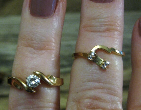 1/4 carat WEDDING SET DIAMOND engagement ring, 14… - image 6